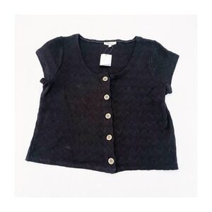 Madewell Short Sleeve Button Down Sweater Top XL NWT